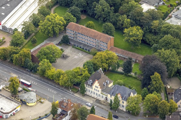 Aerial view, Bürgeramt Hagen Boele and Vincke-Schule in the district Boele in Hagen, Ruhr area, North Rhine-Westphalia, Germany, authority, education, educational institution, DE, Europe, Hagen, educational institute, aerial view, aerial photography, aerial photography, school, overview, bird's eye view, birds-eyes view, overview