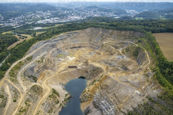Aerial view, Donnerkuhle quarry Hagen Halden in the district Lennetal in Hagen, Ruhr area, North Rhine-Westphalia, Germany, DE, Europe, Hagen, aerial view, aerial photography, aerial photography, overview, bird's-eye view, overview