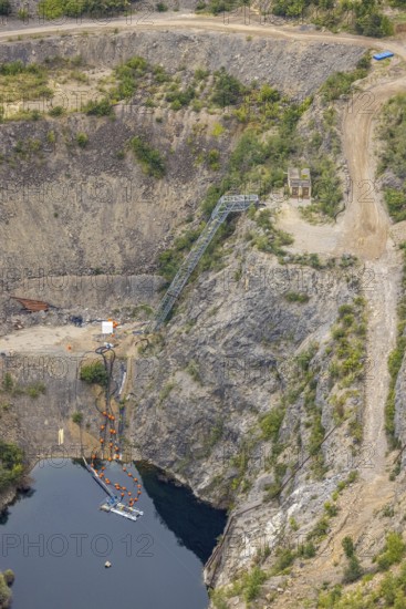 Aerial view, Donnerkuhle quarry Hagen Halden in the district Lennetal in Hagen, Ruhr area, North Rhine-Westphalia, Germany, DE, Europe, Hagen, aerial view, aerial photography, aerial photography, overview, bird's-eye view, overview