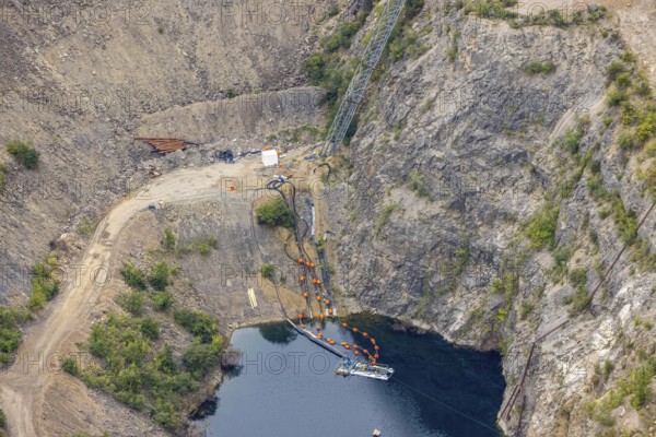 Aerial view, Donnerkuhle quarry Hagen Halden in the district Lennetal in Hagen, Ruhr area, North Rhine-Westphalia, Germany, DE, Europe, Hagen, aerial view, aerial photography, aerial photography, overview, bird's-eye view, overview