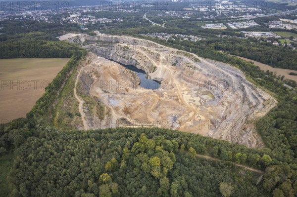 Aerial view, Donnerkuhle quarry Hagen Halden in the district Lennetal in Hagen, Ruhr area, North Rhine-Westphalia, Germany, DE, Europe, Hagen, aerial view, aerial photography, aerial photography, overview, bird's-eye view, overview