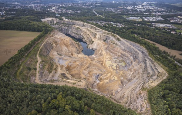 Aerial view, Donnerkuhle quarry Hagen Halden in the district Lennetal in Hagen, Ruhr area, North Rhine-Westphalia, Germany, DE, Europe, Hagen, aerial view, aerial photography, aerial photography, overview, bird's-eye view, overview