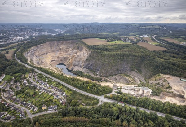 Aerial view, Donnerkuhle quarry Hagen Halden in the district Lennetal in Hagen, Ruhr area, North Rhine-Westphalia, Germany, DE, Europe, Hagen, aerial view, aerial photography, aerial photography, overview, bird's-eye view, overview