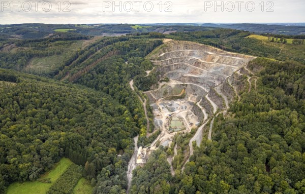 Aerial photograph, Ambrock quarry in the Eilpe district of Hagen, Ruhr area, North Rhine-Westphalia, Germany, DE, Europe, Hagen, aerial view, aerial photography, aerial photography, overview, bird's-eye view, overview