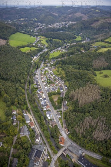 Aerial view, Volmebrücke in the district Priorei in Hagen, Ruhr area, North Rhine-Westphalia, Germany, DE, Europe, Hagen, aerial view, aerial photography, aerial photography, overview, bird's eye view, living and life, birds-eyes view, overview