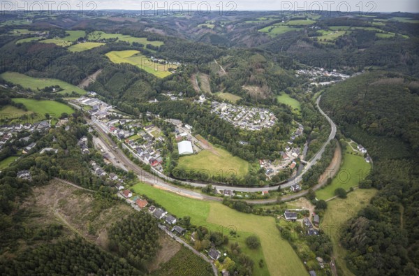 Aerial view, district Rummenohl in Hagen, Ruhr area, North Rhine-Westphalia, Germany, DE, Europe, Hagen, aerial view, aerial photography, aerial photography, overview, bird's-eye view, living and life, birds-eyes view, overview