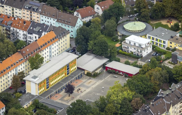 Aerial view, Henry-van-de-Velde-Schule in the district Mittelstadt in Hagen, Ruhr area, North Rhine-Westphalia, Germany, education, educational institution, DE, Europe, Hagen, teaching institute, aerial view, aerial photography, aerial photography, school, overview, bird's-eye view, overview