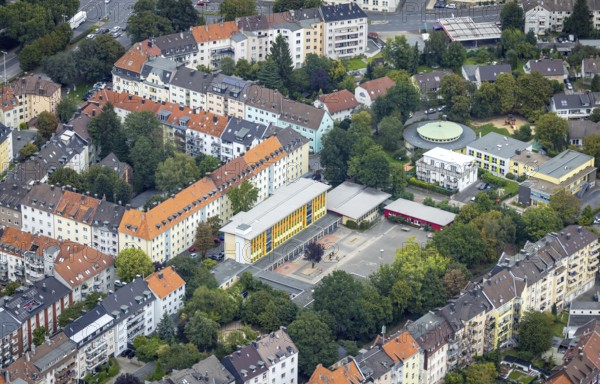 Aerial view, Henry-van-de-Velde-Schule in the district Mittelstadt in Hagen, Ruhr area, North Rhine-Westphalia, Germany, education, educational institution, DE, Europe, Hagen, teaching institute, aerial view, aerial photography, aerial photography, school, overview, bird's-eye view, overview