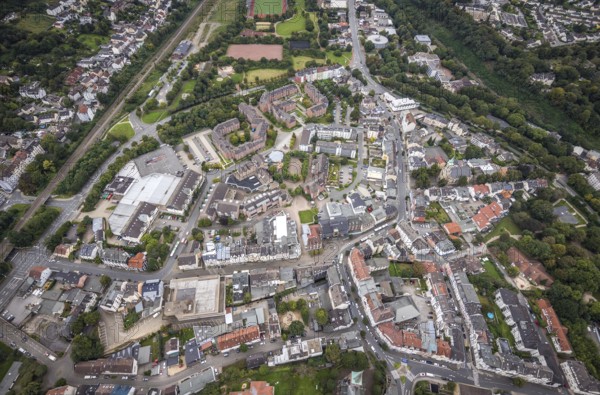 Aerial view, townscape city district Haspe in Hagen, Ruhr area, North Rhine-Westphalia, Germany, DE, Europe, Hagen, aerial view, aerial photography, aerial photography, overview, bird's-eye view, overview