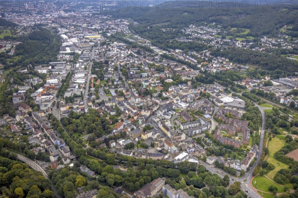 Aerial view, view of Haspe district in Hagen, Ruhr area, North Rhine-Westphalia, Germany, DE, Europe, Hagen, aerial view, aerial photography, aerial photography, overview, bird's-eye view, overview