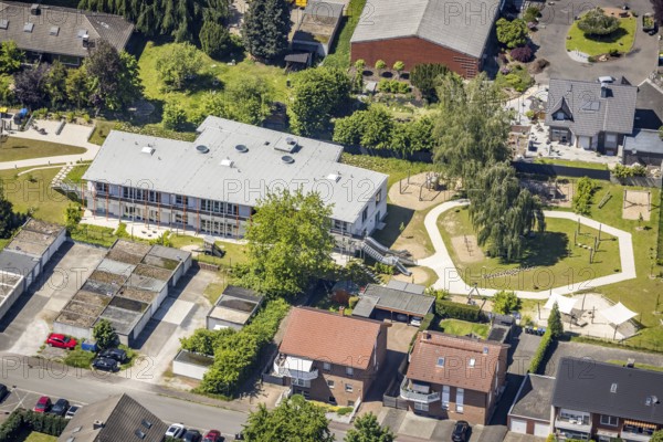 Aerial photo, Kindergarten Lohausstraße, Haltern-Stadt, Haltern am See, Ruhr area, North Rhine-Westphalia, Germany, DE, Europe, kindergarten, day nursery, day care centre, day nursery school, aerial view, aerial photography, aerial photography, overview, bird's-eye view, overview