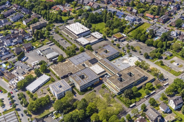 Aerial view, school centre with Joseph-König-Gymnasium, Alexander-Lebenstein-Realschule and Christa-Hartmann-Halle, Haltern-Stadt, Haltern am See, Ruhr area, North Rhine-Westphalia, Germany, education, educational institution, DE, Europe, grammar school, educational institute, aerial view, aerial photography, aerial photography, secondary school, school, overview, bird's-eye view, birds-eyes view, overview
