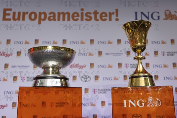 After winning the European Basketball Championship on 14 September 2025 in Riga Latvia with an 88:83 victory over Turkey, the winners of the German national basketball team will be welcomed in Frankfurt am Main on 15 September 2025. The most valuable player of the tournament was the German national player Dennis Schröder. With the 9th victory in the 9th game, the DBB team won its first ever European Championship title, around 2 years after winning the World Championship, Frankfurt am Main, Hesse, Germany