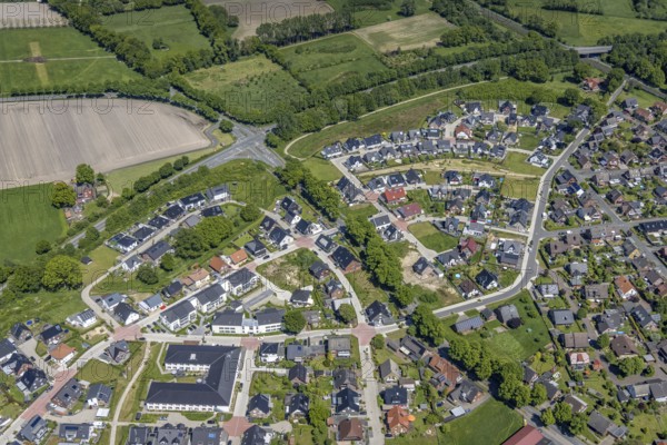 Aerial view, residential area Maximilian-Kolbe-Straße, Alloheim Senioren-Residenz Sythen am See, in Sythen, Haltern am See, Ruhr area, North Rhine-Westphalia, Germany, retirement home, old people's home, care and nursing, DE, Dietrich-Bonhoeffer-Weg, Europe, property tax, real estate, aerial view, aerial photography, aerial photography, care facility, retirement home, retirement residence, retirement home, retirement centre, overview, bird's-eye view, residential complex, living and living, residential area, residential buildings, residential quality, housing estate, birds-eyes view, overview