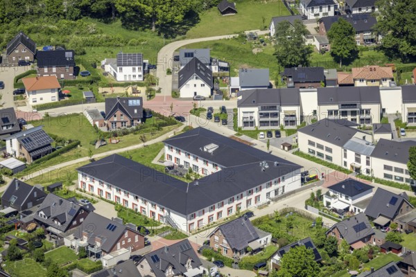 Aerial view, Alloheim Senioren-Residenz Sythen am See, Sythen, Haltern am See, Ruhr area, North Rhine-Westphalia, Germany, retirement home, nursing home, care and nursing, DE, Europe, aerial view, aerial photography, aerial photography, care facility, retirement home, retirement residence, retirement home, senior centre, overview, bird's-eye view, overview