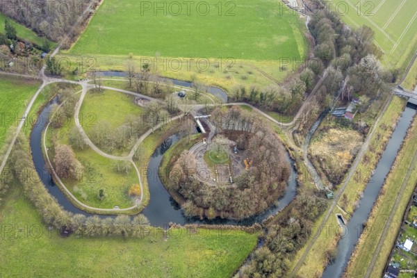 Aerial view marker Burghügel in Hamm, Ruhr area, North Rhine-Westphalia, Germany, Burghügel Mark, DE, Europe, Hamm, aerial view, aerial photograph, aerial photography, aerial photography, Rhine-Ruhr metropolitan region, overview, bird's-eye view, overview