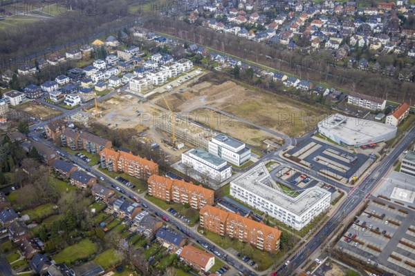 Paracelsuspark development area with innovation centre and new residential buildings, SCI:Q Science Quarter Hamm, Bad Hamm, Hamm, Ruhr area, North Rhine-Westphalia, Germany, education, educational institution, DE, Europe, business park, property tax, real estate, industrial area, aerial view, aerial photography, aerial photography, Marker Allee, Rhine-Ruhr metropolitan region, Paracelsuspark, Science Quarter Hamm, Techpark, overview, university, bird's-eye view, science quarter, residential area, living and living, residential area, residential buildings, residential quality, residential quarter, residential estate, birds-eyes view, overview