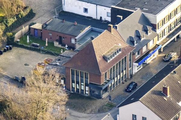 Aerial view Hohenhöveler Straße corner Albert-Struck-Straße in Hamm, Ruhr area, North Rhine-Westphalia, Germany, DE, Europe, Hamm, aerial view, aerial photograph, aerial photography, aerial photography, Rhine-Ruhr metropolitan region, overview, bird's eye view, residential building, birds-eyes view, overview