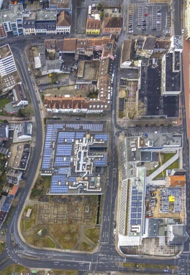 Aerial view Chattanoogaplatz with CinemaxX Hamm in Hamm, Ruhr area, North Rhine-Westphalia, Germany, DE, Europe, Hamm, cinema, aerial view, aerial photograph, aerial photography, aerial photography, Rhine-Ruhr metropolitan region, photovoltaics, photovoltaic system, solar, solar system, solar energy, solar energy, overview, events, bird's-eye view, overview