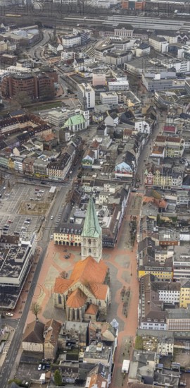 Aerial view, Hamm, Ruhr area, North Rhine-Westphalia, Germany, place of worship, City, DE, Europe, religious community, place of worship, holy place, city centre, church, parish, denomination, aerial photograph, aerial photography, aerial photography, Rhine-Ruhr metropolitan region, religion, religious site, city centre, overview, bird's-eye view, overview