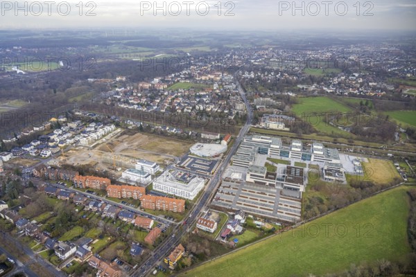 Paracelsuspark development area with innovation centre and new residential buildings, SCI:Q Science Quarter Hamm, Bad Hamm, Hamm, Ruhr area, North Rhine-Westphalia, Germany, education, educational institution, DE, Europe, business park, property tax, real estate, industrial area, aerial view, aerial photography, aerial photography, Marker Allee, Rhine-Ruhr metropolitan region, Paracelsuspark, Science Quarter Hamm, Techpark, overview, university, bird's-eye view, science quarter, residential area, living and living, residential area, residential buildings, residential quality, residential quarter, residential estate, birds-eyes view, overview