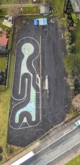 Aerial photo model training area at the Römerstraße in Hamm, Ruhr area, North Rhine-Westphalia, Germany, DE, Europe, Hamm, aerial view, aerial photograph, aerial photography, aerial photography, Rhine-Ruhr metropolitan region, overview, bird's-eye view, overview