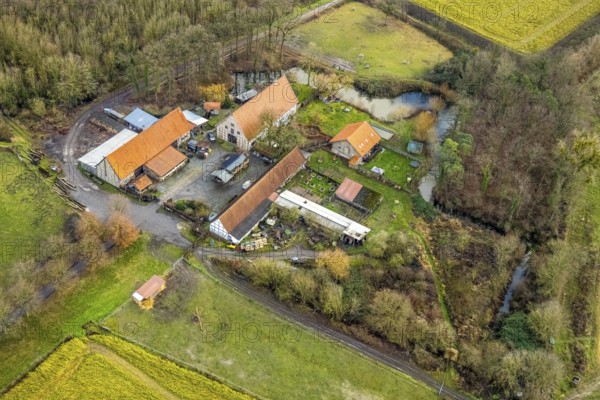 Aerial view Brauhof Wilshaus in Hamm, Ruhr area, North Rhine-Westphalia, Germany, excursion destination, Baumstraße, DE, Europe, half-timbered houses, Hamm, aerial view, aerial photograph, aerial photography, aerial photography, Rhine-Ruhr metropolitan region, overview, bird's eye view, birds-eyes view, overview