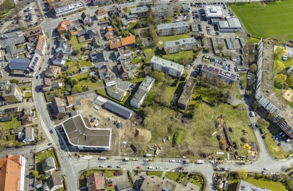 Aerial view, construction area Waldenburger Straße, Herringen, Hamm, Ruhr area, North Rhine-Westphalia, Germany, construction work, construction, construction area, construction site, building plots, construction project, construction site, DE, development, Europe, property tax, real estate, capacity requirements, aerial photograph, aerial photography, aerial photography, new construction, overview, bird's-eye view, growth, becoming and growing, residential complex, living and living, residential area, residential buildings, residential neighbourhood, residential estate, birds-eyes view, overview