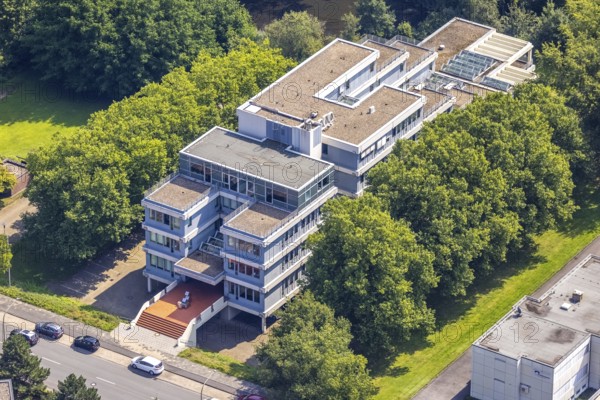 Aerial view, LAG Regional Labour Court Hamm in Uentrop, Hamm, Ruhr area, North Rhine-Westphalia, Germany, DE, Europe, birds-eyes view, aerial photography, aerial photography, overview, bird's eye view