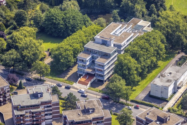 Aerial view, LAG Regional Labour Court Hamm in Uentrop, Hamm, Ruhr area, North Rhine-Westphalia, Germany, DE, Europe, birds-eyes view, aerial photography, aerial photography, overview, bird's eye view