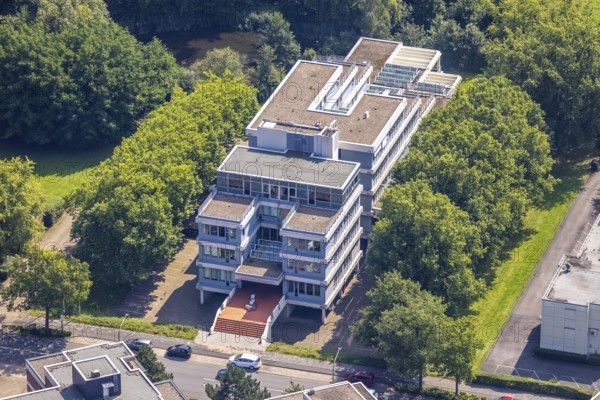 Aerial view, LAG Regional Labour Court Hamm in Uentrop, Hamm, Ruhr area, North Rhine-Westphalia, Germany, DE, Europe, birds-eyes view, aerial photography, aerial photography, overview, bird's eye view