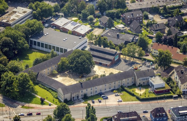 Aerial view, Bodelschwinghschule and sports hall Am Beisenkamp in Mitte, Hamm, Ruhr area, North Rhine-Westphalia, Germany, education, educational institution, DE, Europe, educational institute, aerial view, aerial photography, aerial photography, school, overview, bird's-eye view, overview