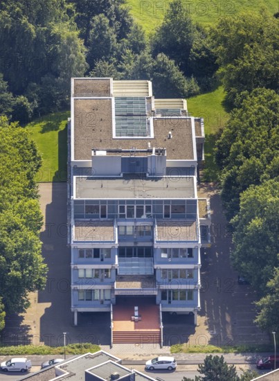 Aerial view, LAG Regional Labour Court Hamm in Uentrop, Hamm, Ruhr area, North Rhine-Westphalia, Germany, DE, Europe, birds-eyes view, aerial photography, aerial photography, overview, bird's eye view