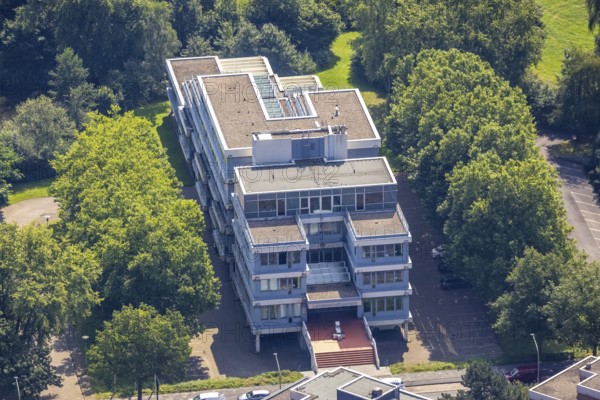 Aerial view, LAG Regional Labour Court Hamm in Uentrop, Hamm, Ruhr area, North Rhine-Westphalia, Germany, DE, Europe, birds-eyes view, aerial photography, aerial photography, overview, bird's eye view