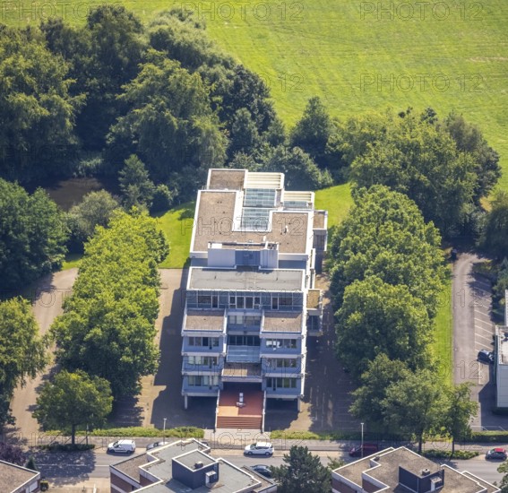 Aerial view, LAG Regional Labour Court Hamm in Uentrop, Hamm, Ruhr area, North Rhine-Westphalia, Germany, DE, Europe, birds-eyes view, aerial photography, aerial photography, overview, bird's eye view