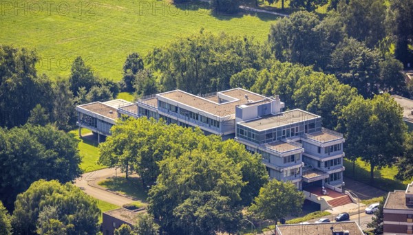 Aerial view, LAG Regional Labour Court Hamm in Uentrop, Hamm, Ruhr area, North Rhine-Westphalia, Germany, DE, Europe, birds-eyes view, aerial photography, aerial photography, overview, bird's eye view