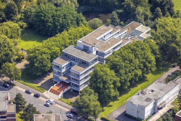 Aerial view, LAG Regional Labour Court Hamm in Uentrop, Hamm, Ruhr area, North Rhine-Westphalia, Germany, DE, Europe, birds-eyes view, aerial photography, aerial photography, overview, bird's eye view