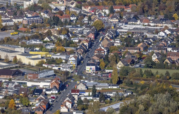 Aerial view, Werler Straße B63 in the district Rhynern in Hamm, Ruhr area, North Rhine-Westphalia, Germany, DE, Europe, Hamm, aerial view, aerial photography, aerial photography, Rullko Großeinkauf, social institution, overview, bird's-eye view, overview