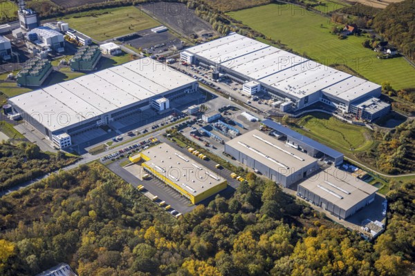 Aerial view, construction site Distribution Park Trianelstraße in the district Uentrop in Hamm, Ruhr area, North Rhine-Westphalia, Germany, construction work, construction area, construction site, building plots, construction project, construction site, DE, Europe, commercial enterprises, commercial area, commercial park, commercial site, commercial use, Hamm, industrial area, industrial building, industrial site, aerial view, aerial photography, aerial photography, Trianelstraße, overview, bird's eye view, birds-eyes view, overview