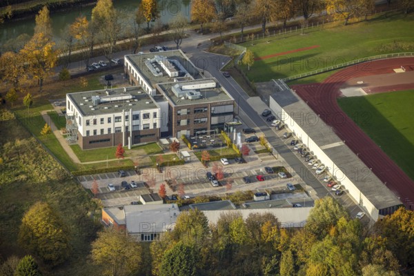 Aerial view, Reha Bad Hamm in the district Mitte in Hamm, Ruhr area, North Rhine-Westphalia, Germany, DE, Europe, health care, Hamm, aerial view, aerial photography, aerial photography, medical facility, medical help, overview, bird's eye view, birds-eyes view, overview, medical care