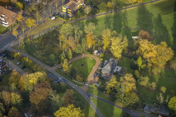Aerial view, Haus Kentrop an der Marker Allee im Stadtteil Mitte in Hamm, Ruhr area, North Rhine-Westphalia, Germany, DE, Europe, property tax, Hamm, real estate, landlord living, aerial view, aerial photography, aerial photography, overview, bird's eye view, living and life, residential buildings, quality of living, birds-eyes view, overview
