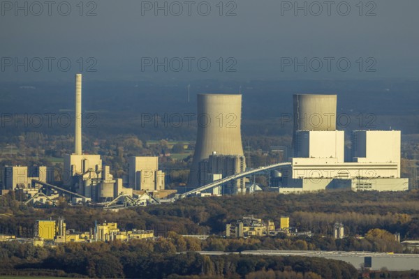 Aerial view, RWE power plant Westfalen in the district Uentrop in Hamm, Ruhr area, North Rhine-Westphalia, Germany, DE, Europe, Hamm, power plant, aerial view, aerial photography, aerial photography, overview, bird's eye view, birds-eyes view, overview