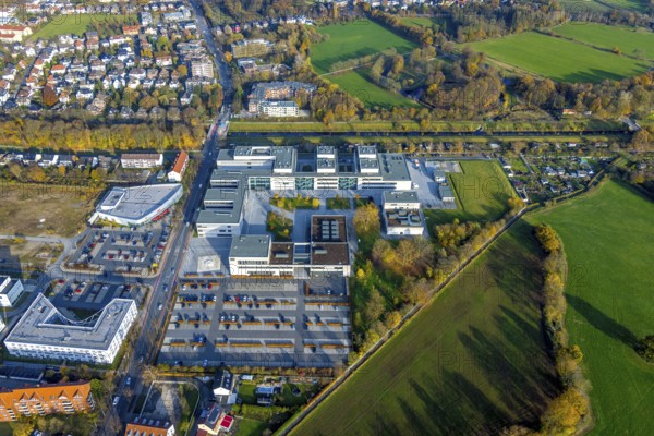 Aerial photograph, Hamm-Lippstadt University of Applied Sciences in the Mitte district of Hamm, Ruhr area, North Rhine-Westphalia, Germany, education, educational institution, DE, Europe, Hamm, university, educational institute, aerial photograph, aerial photography, aerial photography, overview, university, bird's eye view, birds-eyes view, overview