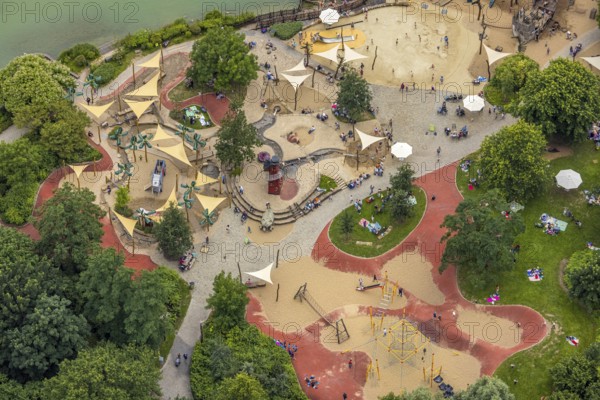 Aerial photo, Maximilianpark leisure park, Uentrop, Hamm, Ruhr area, North Rhine-Westphalia, Germany, DE, Europe, leisure facility, leisure activities, leisure park, leisure enjoyment, aerial photography, aerial photography, MaxiPark, overview, bird's-eye view, birds-eyes view, overview