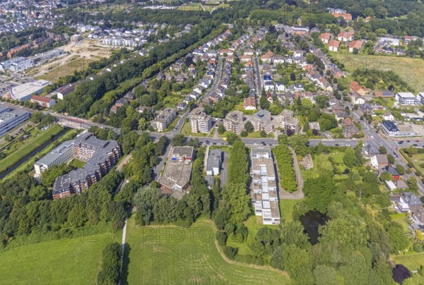 Aerial view, LAG Regional Labour Court Hamm in Uentrop, Hamm, Ruhr area, North Rhine-Westphalia, Germany, DE, Europe, birds-eyes view, aerial photography, aerial photography, overview, bird's eye view