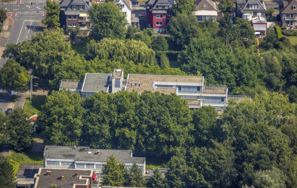 Aerial view, LAG Regional Labour Court Hamm in Uentrop, Hamm, Ruhr area, North Rhine-Westphalia, Germany, DE, Europe, birds-eyes view, aerial photography, aerial photography, overview, bird's eye view