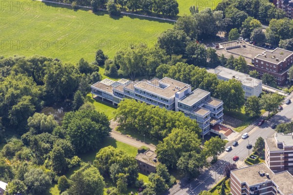 Aerial view, LAG Regional Labour Court Hamm in Uentrop, Hamm, Ruhr area, North Rhine-Westphalia, Germany, DE, Europe, birds-eyes view, aerial photography, aerial photography, overview, bird's eye view