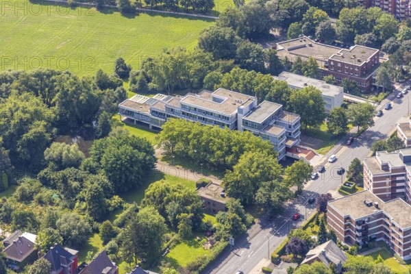 Aerial view, LAG Regional Labour Court Hamm in Uentrop, Hamm, Ruhr area, North Rhine-Westphalia, Germany, DE, Europe, birds-eyes view, aerial photography, aerial photography, overview, bird's eye view