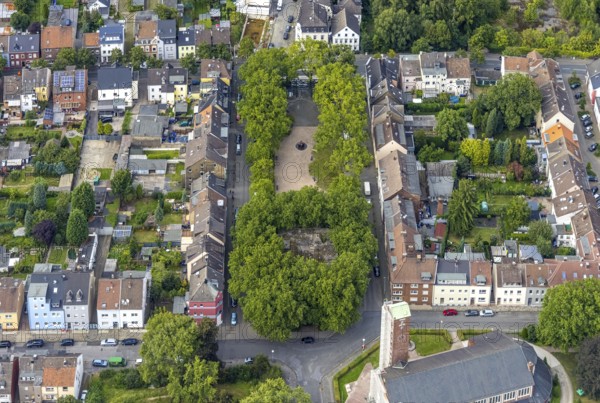 Aerial view, catholic Josefskirche and Viktoriaplatz in Mitte, Hamm, Ruhr area, North Rhine-Westphalia, Germany, place of worship, DE, Europe, religious community, place of worship, holy place, church, parish, denomination, aerial view, aerial photography, aerial photography, market, market place, religion, religious site, overview, bird's-eye view, birds-eyes view, overview