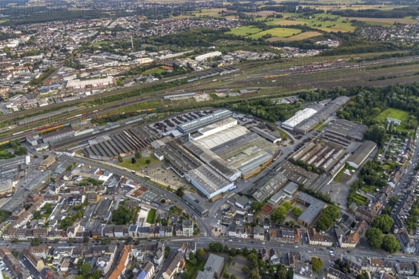 Aerial view, WDI Westfälische Drahtindustrie in Mitte, Wilhelmstraße, Bürgerzentrum Wilhelmstraße, Hamm, Ruhr area, North Rhine-Westphalia, Germany, DE, Europe, commercial enterprises, commercial space, commercial area, commercial location, commercial use, industrial area, industrial building, industrial location, aerial view, aerial photography, aerial photography, overview, bird's-eye view, overview